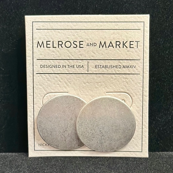 Melrose and Market Silver Button Earrings - Picture 1 of 2